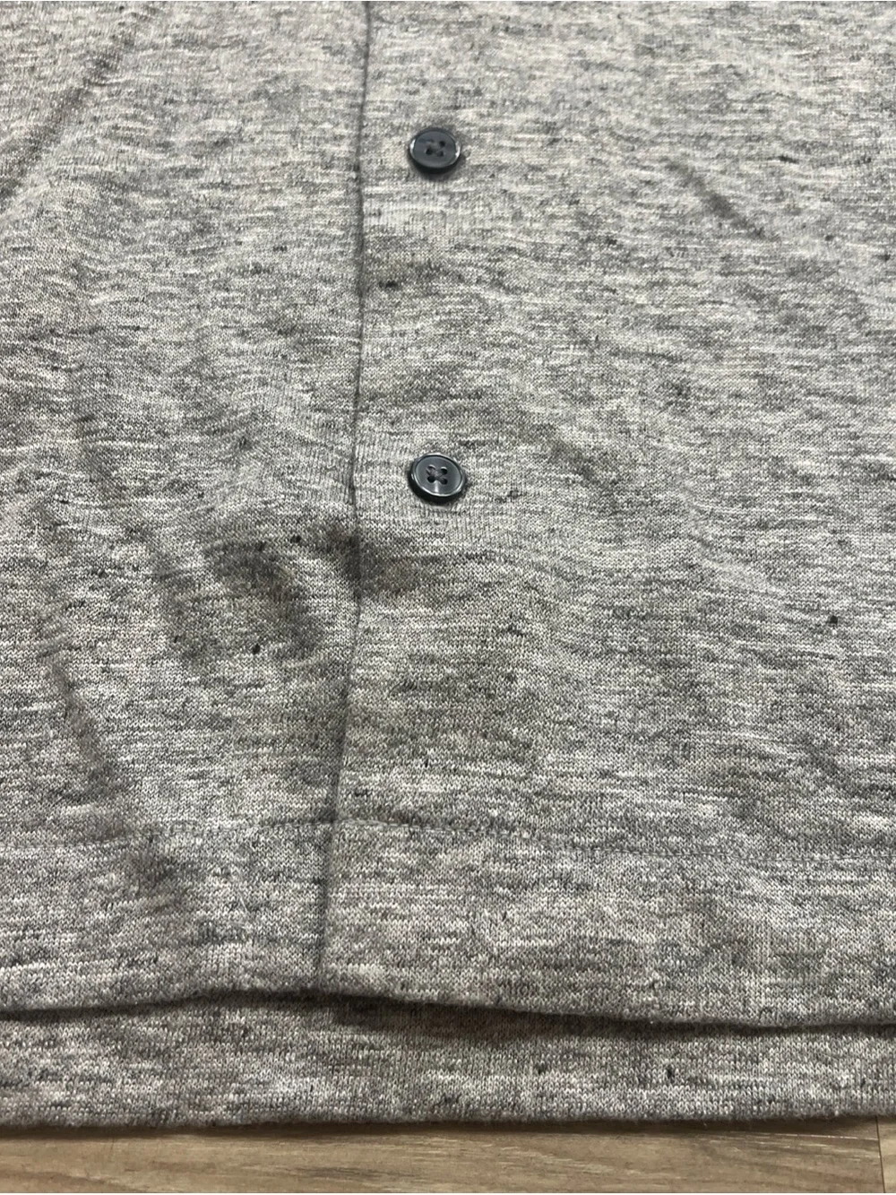 Banana Republic Linen Camp Shirt Gray Short Sleeve Pockets Button Up Men Medium